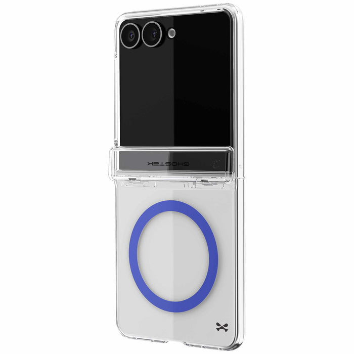 Samsung Galaxy Z Flip 8 Case Clear Blue MagSafe Hinge Cover