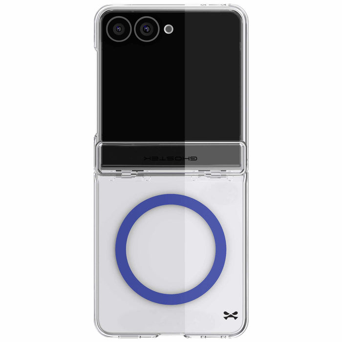 Z Flip 8 Case Clear Blue MagSafe Hinge Cover