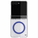 Z Flip 8 Case Clear Blue MagSafe Hinge Cover