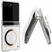Samsung Galaxy Flip 8 Case Clear Gold MagSafe Hinge Cover