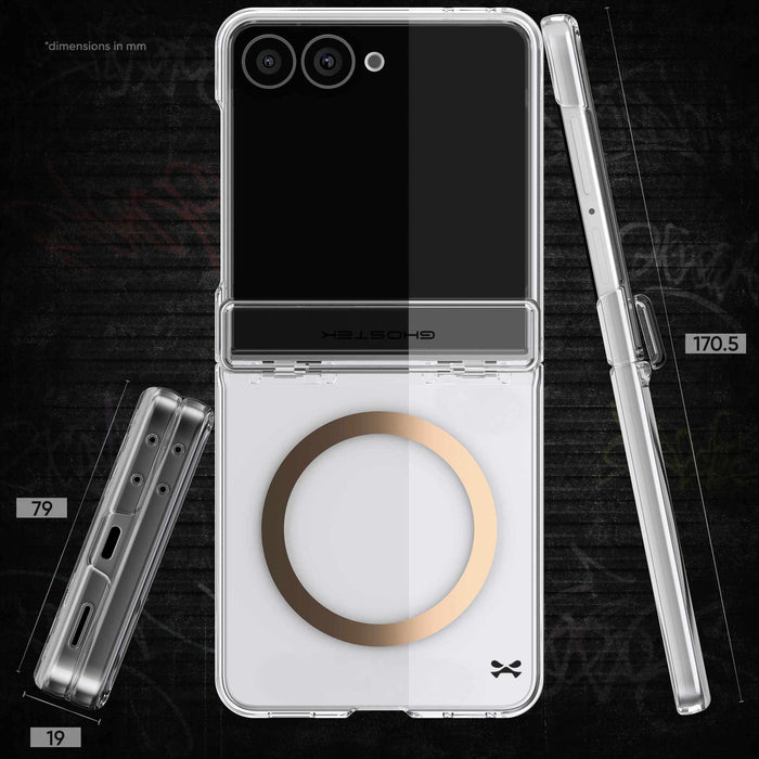 Samsung Galaxy Z Flip 8 Case Clear Gold MagSafe Hinge Cover