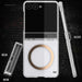 Samsung Galaxy Z Flip 8 Case Clear Gold MagSafe Hinge Cover