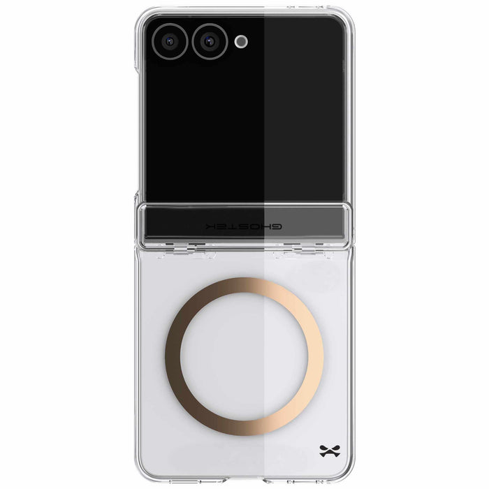 Z Flip 8 Case Clear Gold MagSafe Hinge Cover