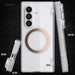 Samsung Fold 8 Ultra Case Clear MagSafe Hinge Cover Gold