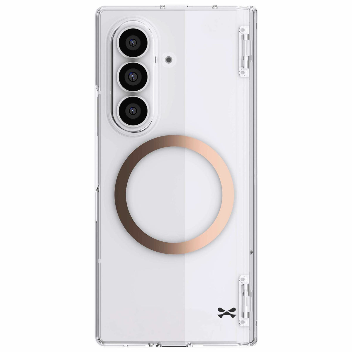 Samsung Galaxy Fold 8 Ultra Case Clear MagSafe Hinge Cover Gold