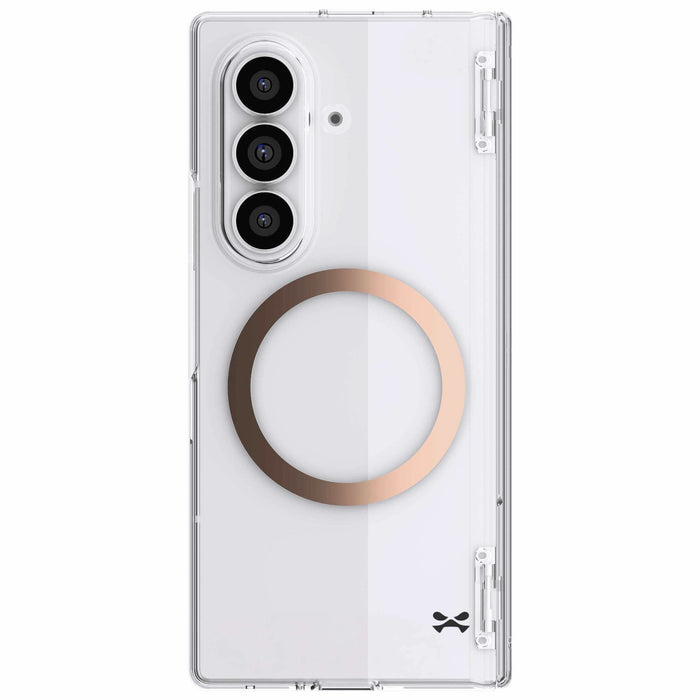 Samsung Galaxy Fold 8 Ultra Case Clear MagSafe Hinge Cover Gold