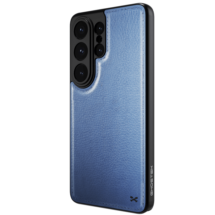 Galaxy S26 Ultra Leather Case Blue with MagSafe Magnetic 