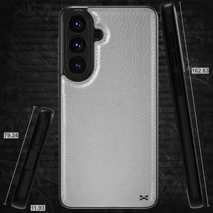 Samsung S26 Plus Leather Case Gray with MagSafe Magnetic 