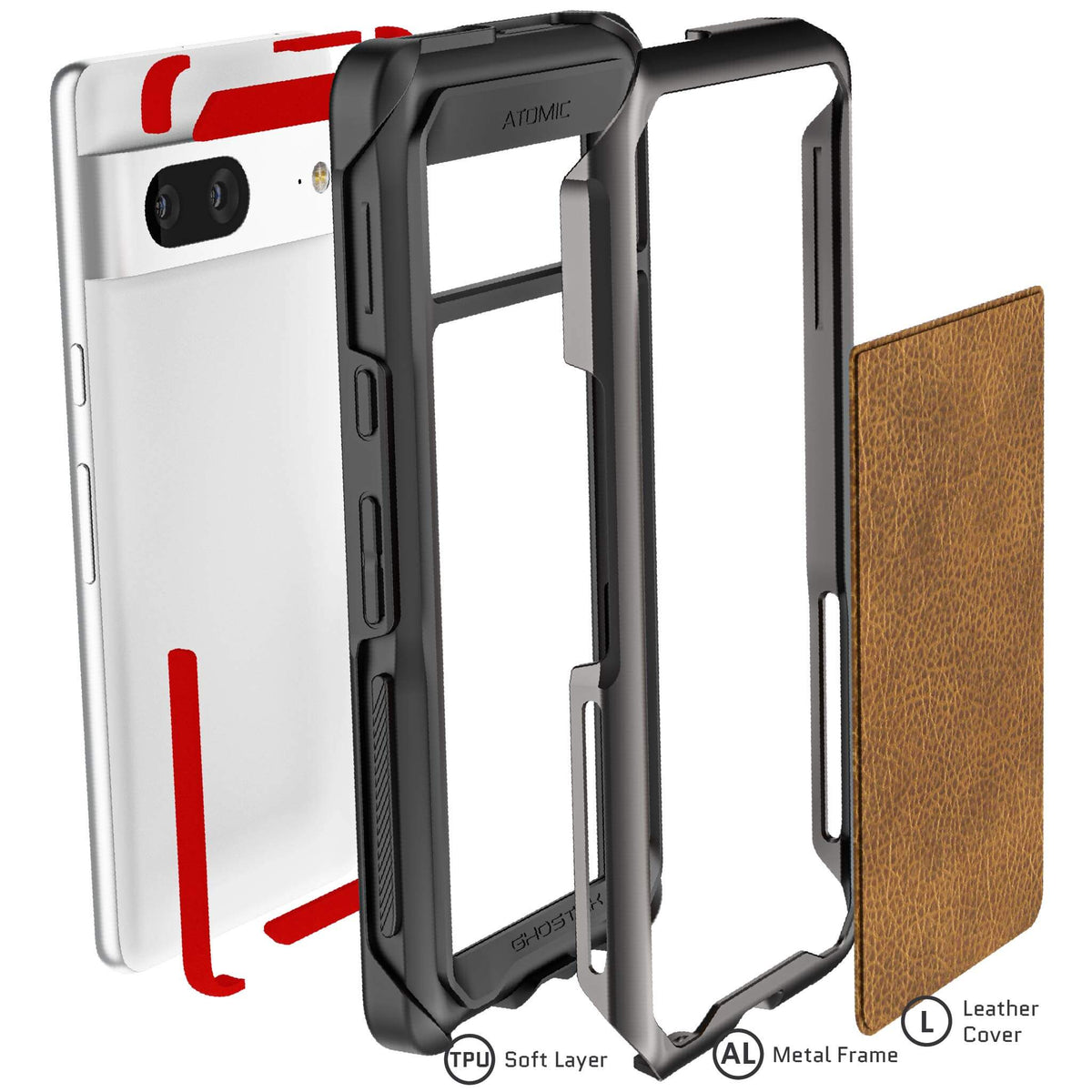 Google Pixel 7 Case Gunmetal Leather
