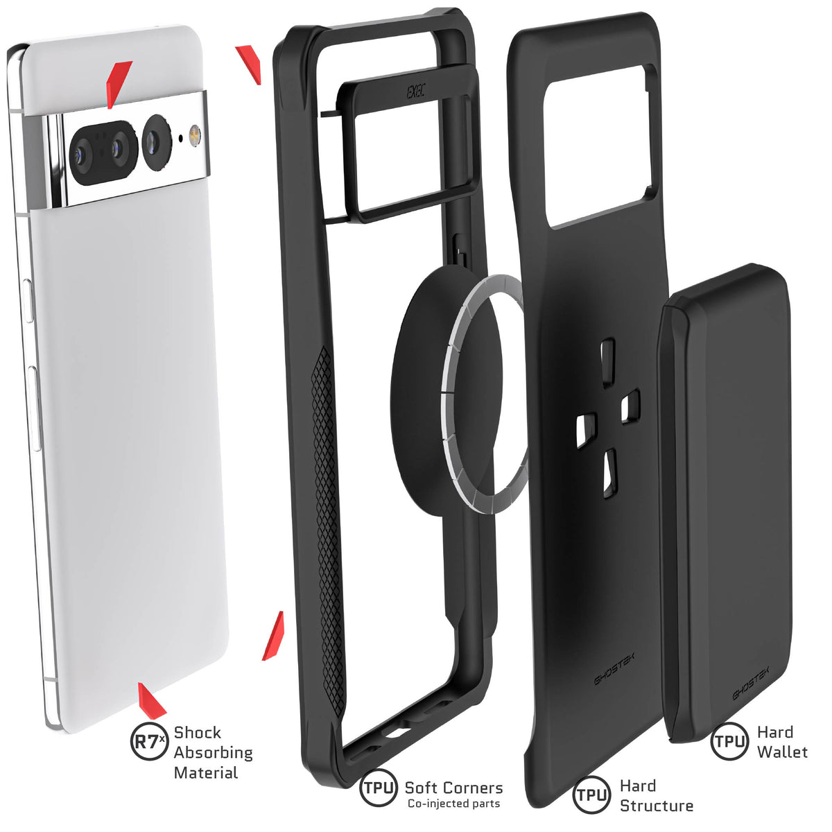 Pixel 7 Pro Wallet Case Magnetic Credit Card Holder