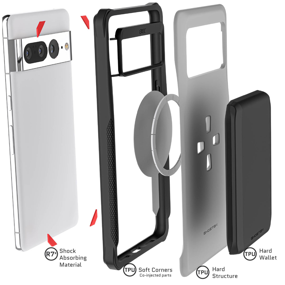 Pixel 7 Pro Wallet Case Magnetic Credit Card Holder